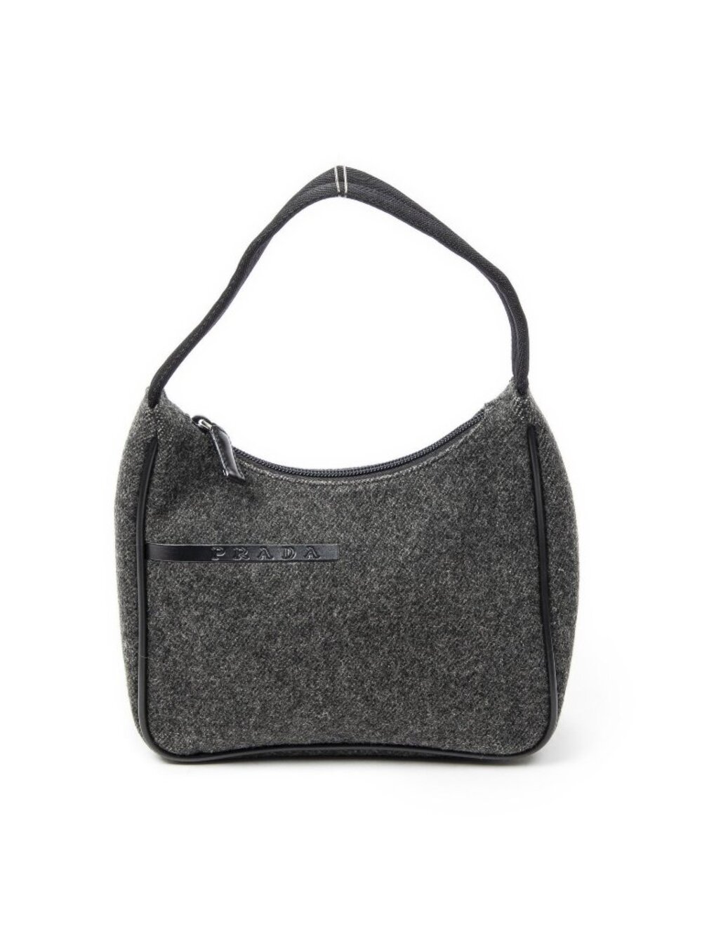 Prada Sport Hobo Gray Wool Canvas